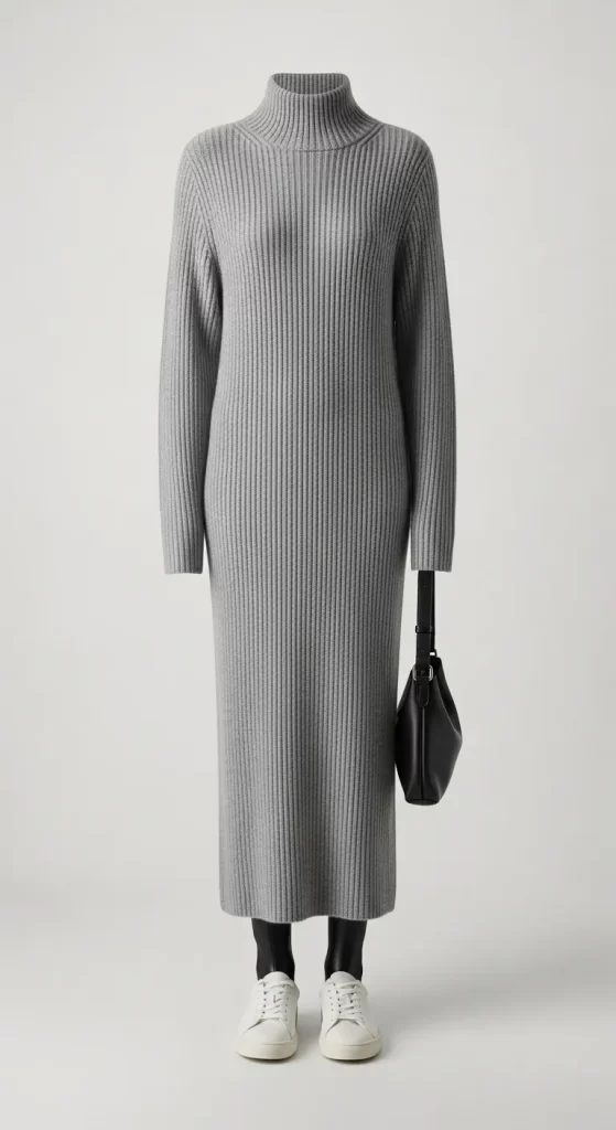 The Minimalist Ribbed Column Dress The Minimalist Ribbed Column Dress
