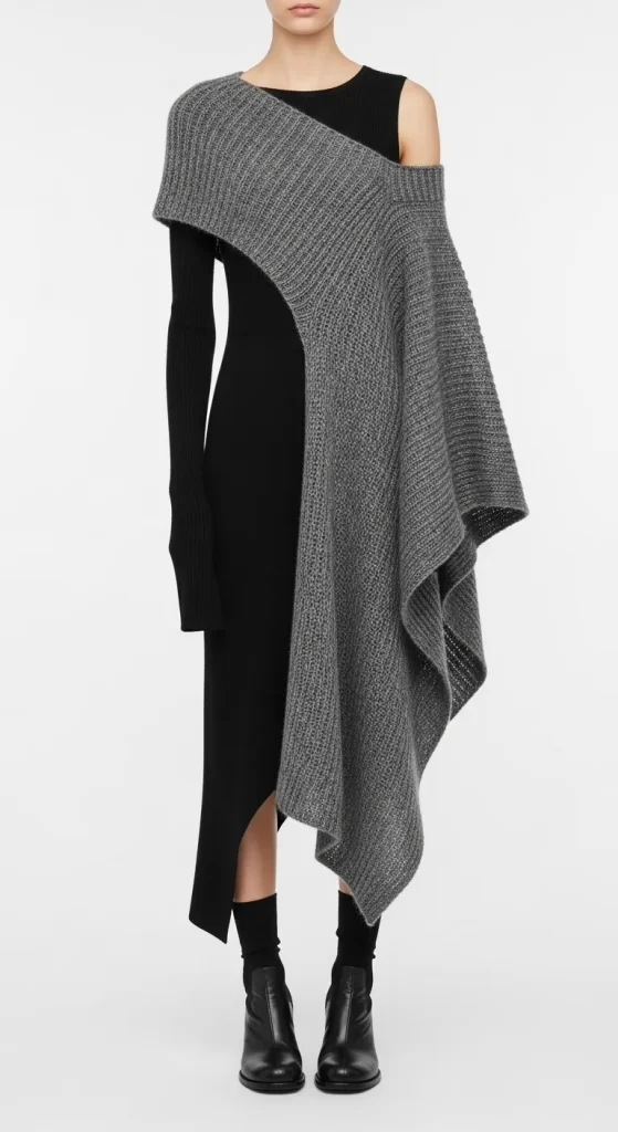 The Asymmetrical Knit-Draped Sheath The Asymmetrical Knit-Draped Sheath