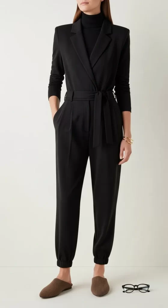 The Black Tailored Jumpsuit The Black Tailored Jumpsuit