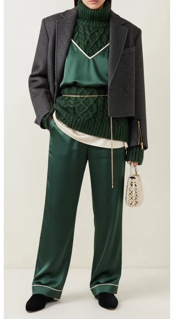 The Silk and Sweater Contrast The Silk and Sweater Contrast