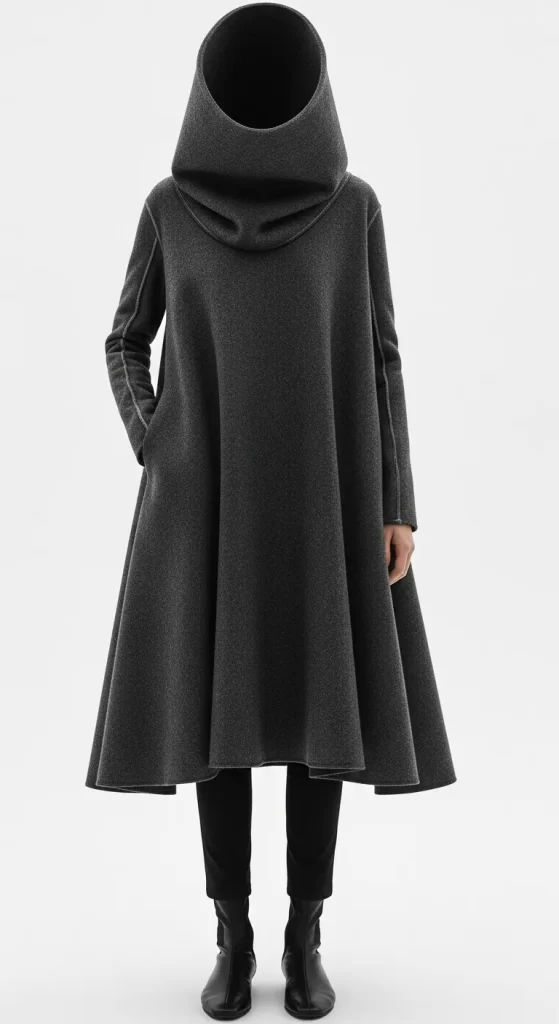 The Architectural Funnel-Hood Coat-Dress The Architectural Funnel-Hood Coat-Dress