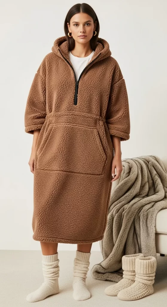 The Cozy Fleece Hoodie Dress The Cozy Fleece Hoodie Dress
