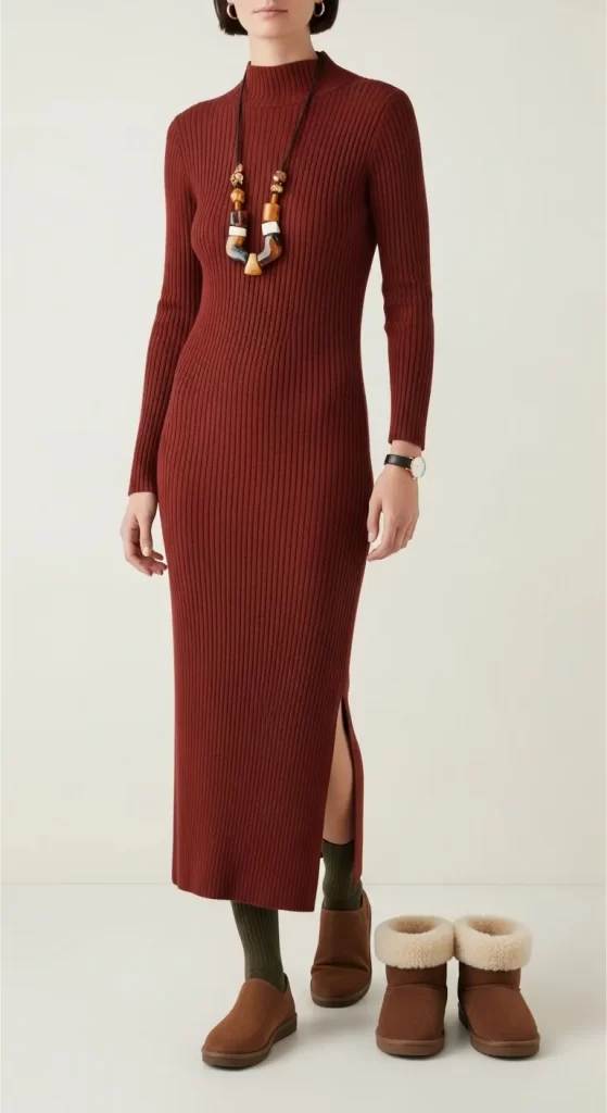 The Ribbed Maxi Sweater Dress The Ribbed Maxi Sweater Dress