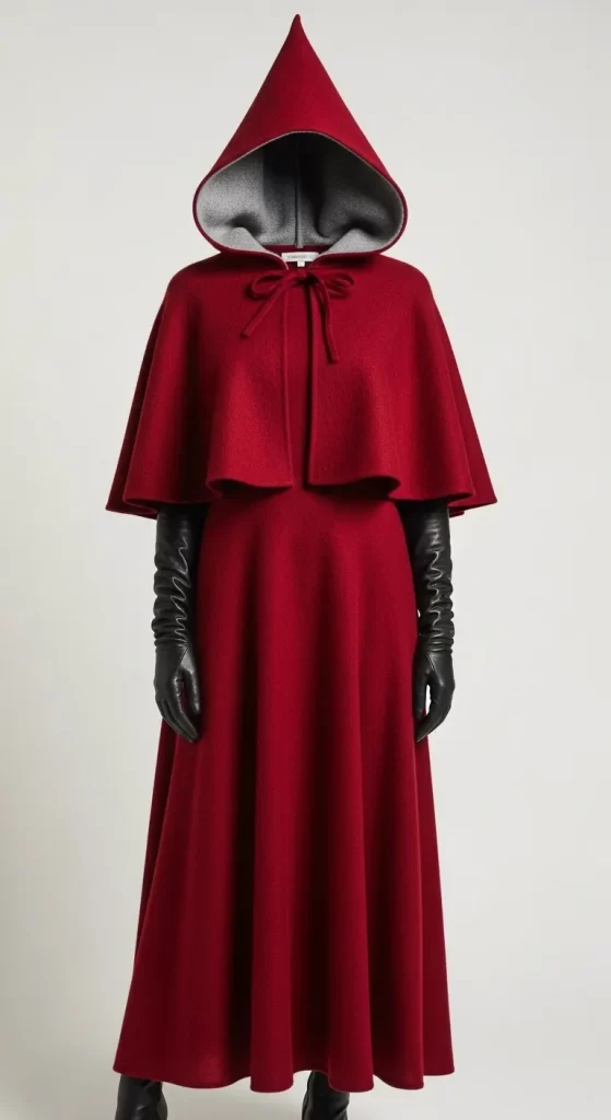 The Crimson Hooded Cape Dress The Crimson Hooded Cape Dress