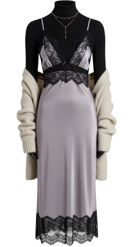 The Layered Lace & Satin Slip The Layered Lace & Satin Slip