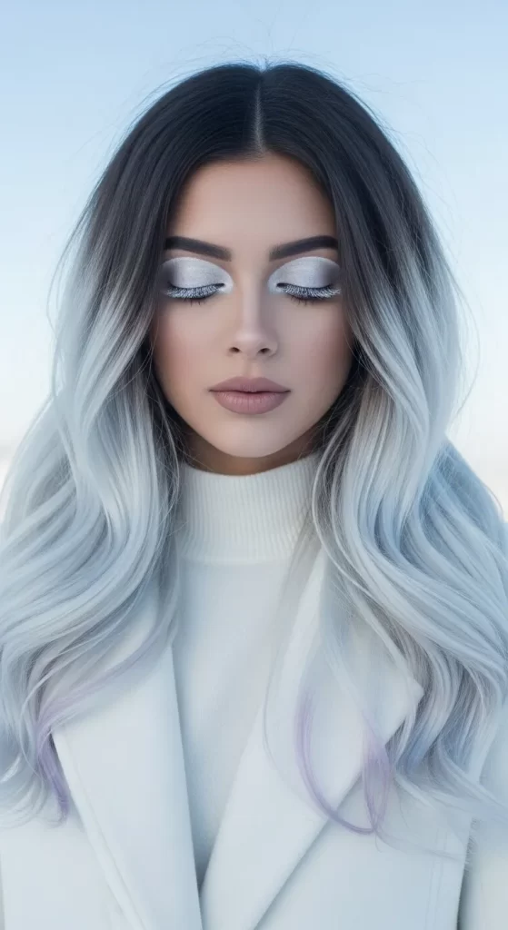 Frosted Silver Ombre