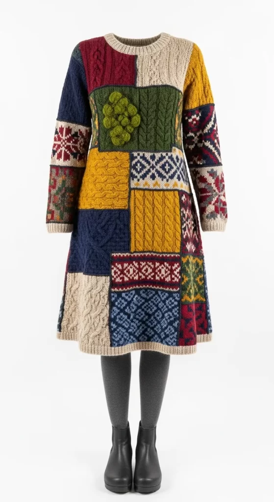 The Storyteller's Patchwork Knit Dress The Storyteller's Patchwork Knit Dress
