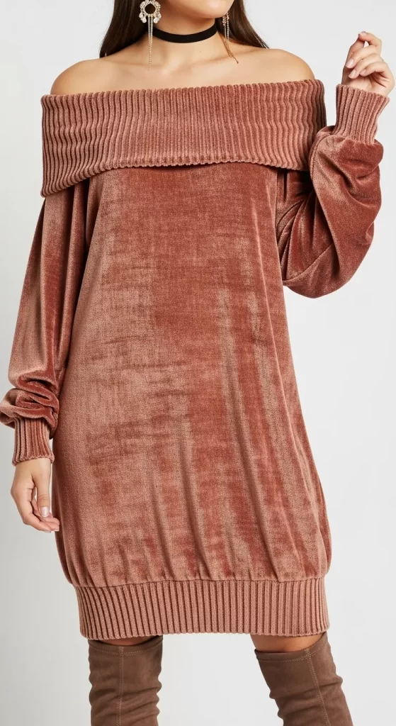 The Velour Sunset Off-Shoulder Dress The Velour Sunset Off-Shoulder Dress