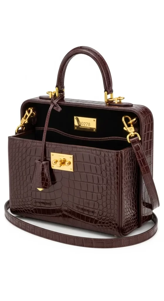 The Croc-Embossed Frame Satchel