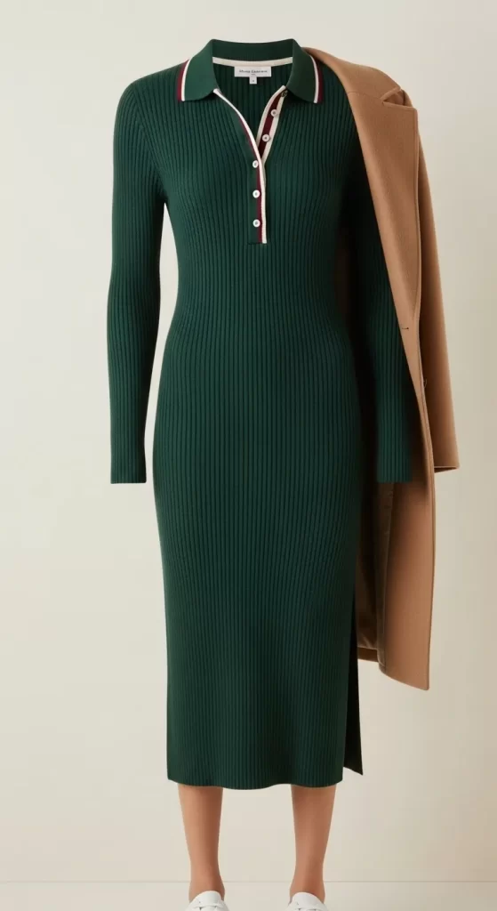 The Emerald Ribbed Polo Dress The Emerald Ribbed Polo Dress